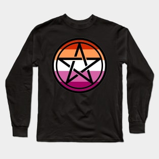 Large Print Pentacle LGBT Flag Lesbian Pride Long Sleeve T-Shirt